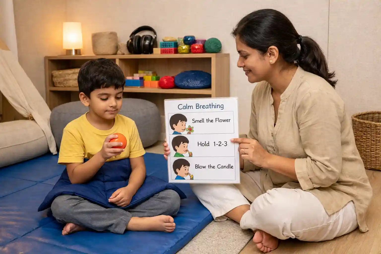 Sensory processing therapy in Sahakar Nagar Bangalore using tactile play and sound support